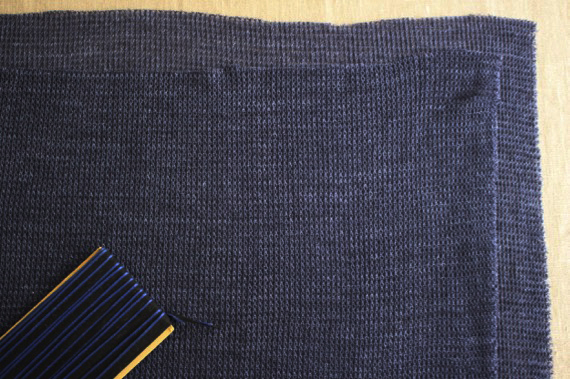 リネンワッフルニット　ネイビー